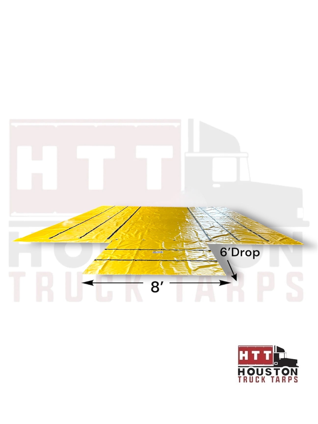 6’Drop Tarp in 18-OZ Yellow Vinyl 20’ X 27’