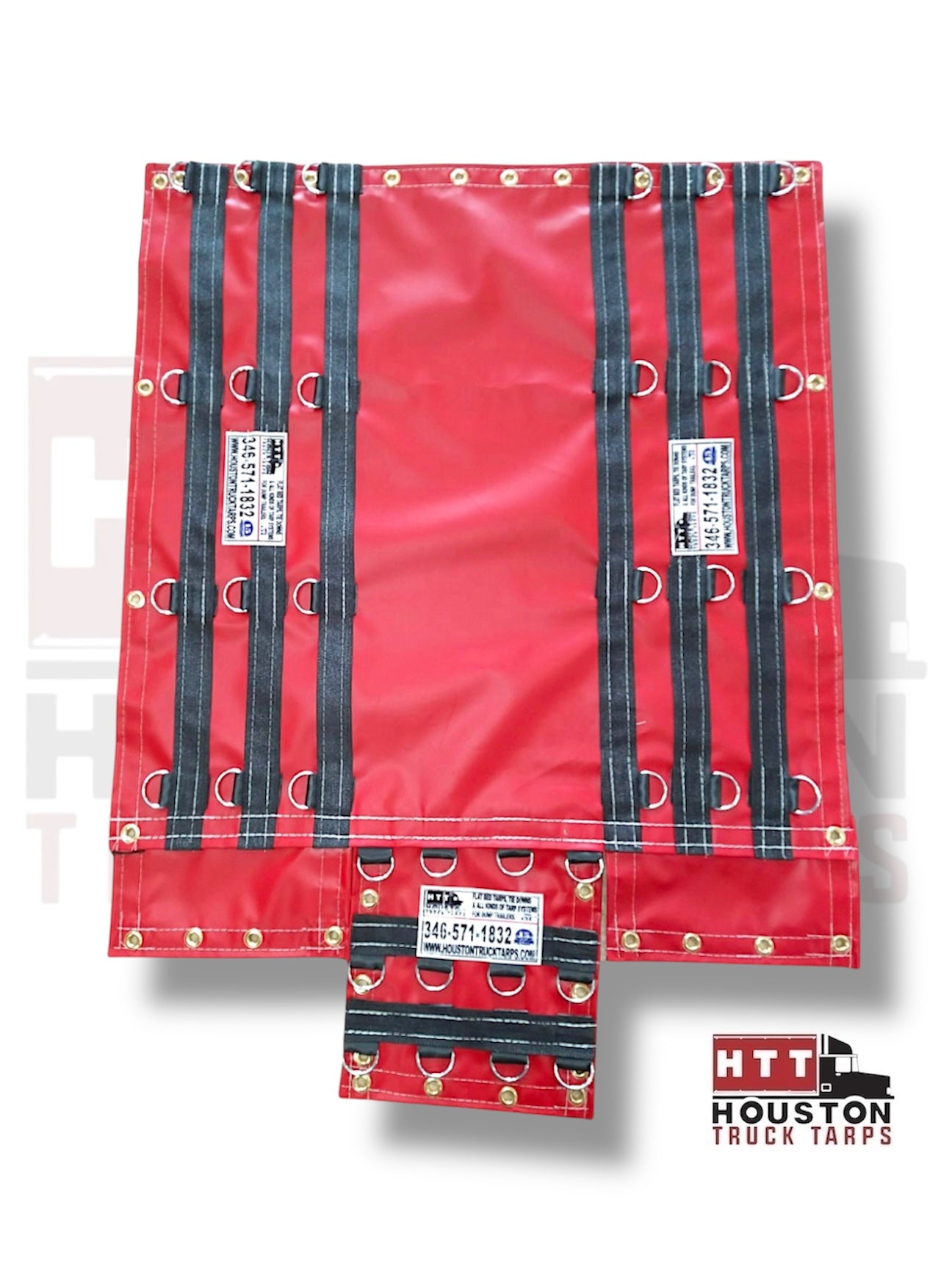 Mytee Products 24'x27' Flatbed Trailer Tarp – 14oz Vinyl, Red, Lumber Tarp With 8' Drop