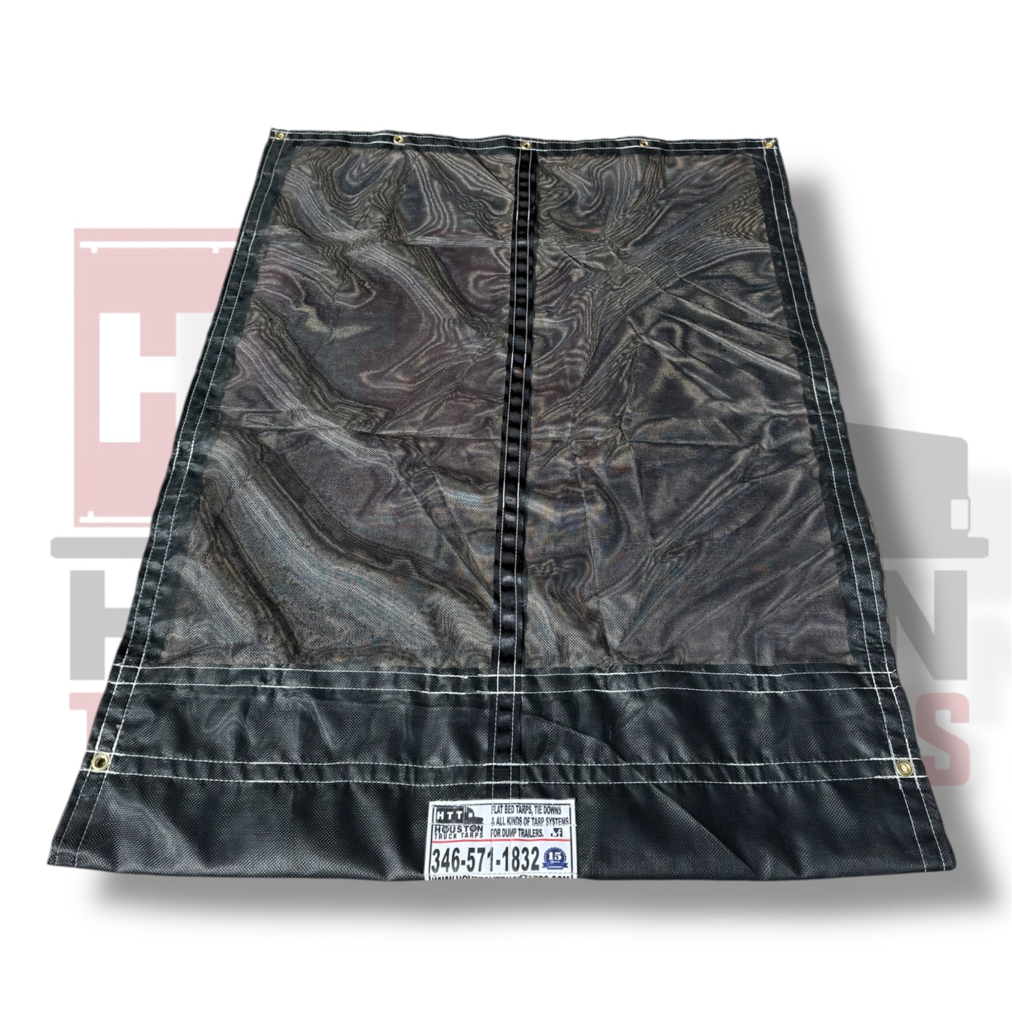 tarps tie downs 7' x 34' 10-OZ Black Mesh Tarp – Houston Truck Tarps
