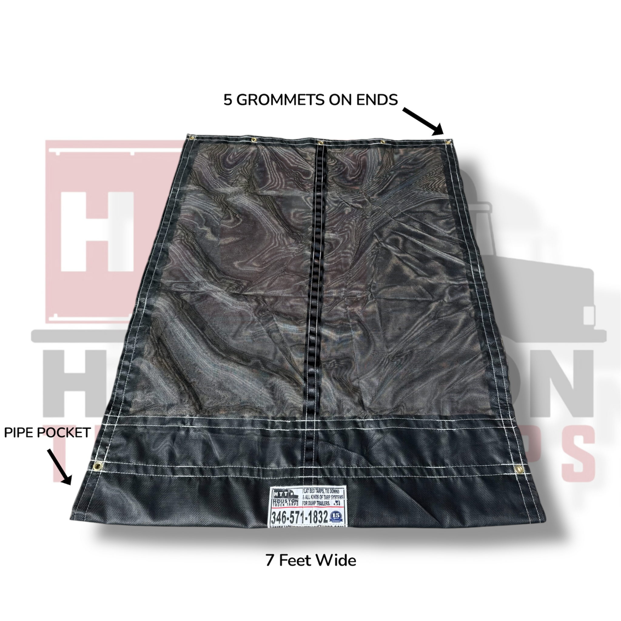 7' x 12' 10-OZ Black Mesh Tarp