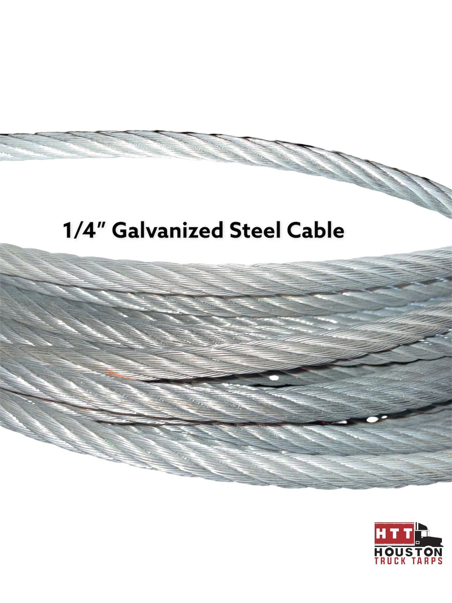 1/4” Galvanized Steel Cable (Per foot) – Houston Truck Tarps